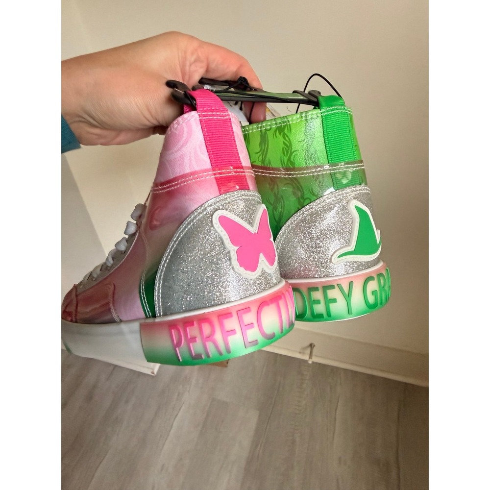 NWT WOMENS‎ WICKED Disney inspired sneakers pink green defy gravity size 8 - Picture 3 of 10